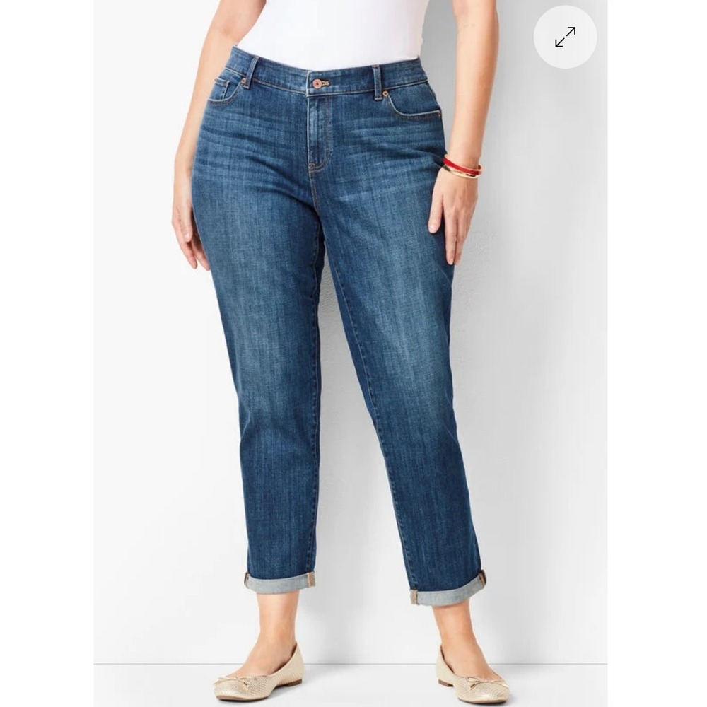 Talbots Girlfriend Jeans Size 16 Petite Medium Wash Blue Denim Jeans 💙💙